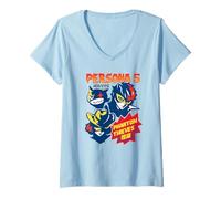 Mujer Persona 5 Comic Illustration Phantom Thieves RPG Game Camiseta Cuello V