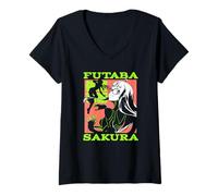 Mujer Persona 5 Futaba Sakura Manga Collage RPG Video Game Camiseta Cuello V