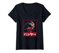 Mujer Persona 5 Panther ANN with Kanji RPG Video Game Camiseta Cuello V