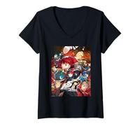 Mujer Persona 5 Royal Character Collage Box Art Video Game Camiseta Cuello V