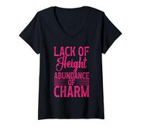 Mujer Persona baja Pequeña Pequeña Falta de Altura Abundancia de Encanto Camiseta Cuello V