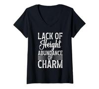 Mujer Persona baja Pequeña Pequeña Falta de Altura Abundancia de Encanto Camiseta Cuello V