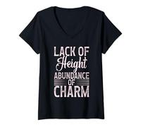 Mujer Persona baja Pequeña Pequeña Falta de Altura Abundancia de Encanto Camiseta Cuello V