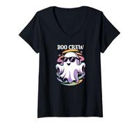 Mujer Personajes Familiares de Halloween de Boo Crew a Juego Camiseta Cuello V
