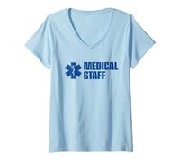 Mujer Personal Médico para Eventos, Conciertos, Hospital Camiseta Cuello V