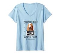 Mujer Personal Stalker Perro Basset Hound I Will Follow You Camiseta Cuello V