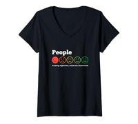 Mujer Personas Muy Mala Calificación Sonrisa Pesadilla No Recomendaría Camiseta Cuello V