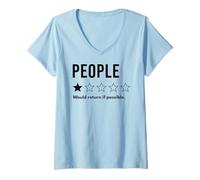 Mujer Personas Que una Estrella regresaría si es Posible no recomendaría Camiseta Cuello V