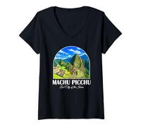 Mujer Perú Cusco Machu Picchu Ciudad Perdida de los Incas Travel Camiseta Cuello V