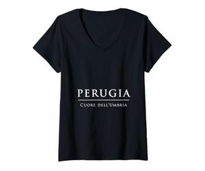 Mujer Perugia Cuore dell'Umbria Italiana Viajes Camiseta Cuello V