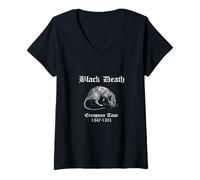 Mujer Peste Negra - Tour Europeo 1347-1351 Camiseta Cuello V