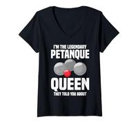 Mujer Petanca Francesa Boules Francesas Legendario Jugador de Petanca Camiseta Cuello V