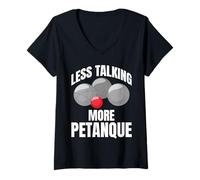 Mujer Petanca Jugador Boules Juego Partido Menos Hablar Petanca Camiseta Cuello V