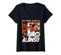 Mujer Pete Alonso | Jugadores de béisbol de Baltimore | MLBPAL202M Camiseta Cuello V