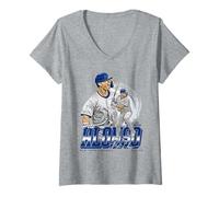 Mujer Pete Alonso | Jugadores de béisbol de la MLB de Nueva York M | MLBPAL302N Camiseta Cuello V