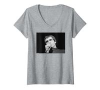 Mujer Peter Gabriel Live Genesis Frontman por Allan Ballard Camiseta Cuello V