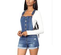 Mujer Peto Vaquero Cortos Talla Grande Mono Jumpsuits Pantalón Corto De Jeans Sin Mangas Bolsillos Zarco S
