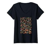 Mujer Petroglifos - Arte rupestre histórico Camiseta Cuello V