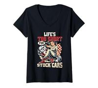 Mujer Petrolhead Car Tuning Life's Too Short For Stock Cars Camiseta Cuello V