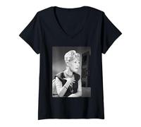 Mujer Petula Clark Cantante Pop del Centro de la Ciudad 1963 Camiseta Cuello V