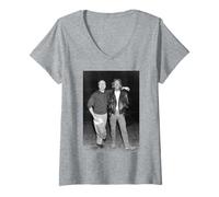 Mujer Phil Collins y Eric Clapton Antes del Concierto del Royal Albert Hall Camiseta Cuello V