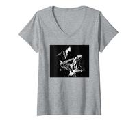 Mujer Phil Lynott Bailando En La Luz De La Luna Delgada Lizzy En La Lectura Camiseta Cuello V