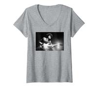 Mujer Phil Lynott Thin Lizzy Bajista Jailbreak por Virginia Turbett Camiseta Cuello V