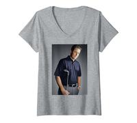 Mujer Phil Mickelson PGA Pro Golfer Liv Liga de Golf Michael Grecco Camiseta Cuello V