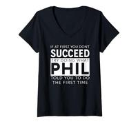 Mujer Phil Name Funny Joke Navidad Cumpleaños Papá Padre Felipe Camiseta Cuello V