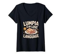 Mujer Philippine Lumpia Is My Love Language Pinoy Food Spring Roll Camiseta Cuello V