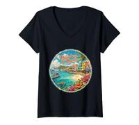 Mujer Philipsburg, St Maarten, Bahamas Isla del Caribe Camiseta Cuello V