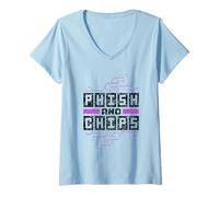 Mujer Phish Y Chips Hacker Hacking Computadora Hack Camiseta Cuello V
