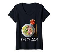 Mujer Pho Shizzle Divertido Fideos Vietnamitas Sopa Comida Asiática Camiseta Cuello V