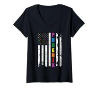 Mujer Phoenix Arizona LGBTQ Gay Pride Month American Flag Rainbow Camiseta Cuello V