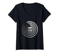 Mujer Pi Day Shirt Spiral Pi Math diseño para Pi Day 3.14 Camiseta Cuello V