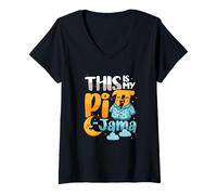 Mujer Pi Pijama Matemáticas Camisa de Dormir Escuela This Is My Pi-Jama Camiseta Cuello V