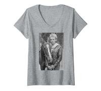 Mujer Picadura Del Caballo De La Policía Foto Zenyatta Mondatta Tour 1980 Camiseta Cuello V