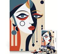 Mujer Picasso Rostro Arte Pri Adolescentes Rompecabezas 1000 Piezas Poder de Recuerdo Placer Relajante Bordes Precisos Sorpresa de Cumpleaños (38x26cm)