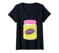 Mujer Pickle Puta Divertido Pickle Camiseta Cuello V