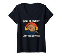 Mujer Pickleball Dink Or Swing Just Add Ice Cubes Camiseta Cuello V