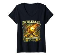 Mujer Pickleball Dink Y Dominar Camiseta Cuello V