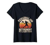 Mujer Pickleball Divertido y jubilación Deporte Camiseta Cuello V