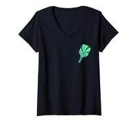 Mujer Pickleball Paddle Graphic Diseño moderno para jugadores de juego Camiseta Cuello V