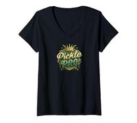 Mujer Pickleball Pickle Pro Crown Shield Champion Design Camiseta Cuello V