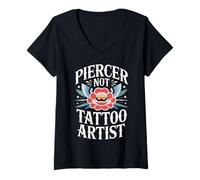 Mujer Piercer Not Tattoo Artist perforación del Cuerpo - Camiseta Cuello V