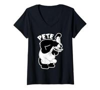 Mujer Pierna Pete Vintage De Dibujos Animados Camiseta Cuello V