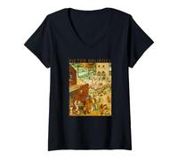 Mujer Pieter Bruegel The Elder - Juegos Infantiles - para Artistas Camiseta Cuello V
