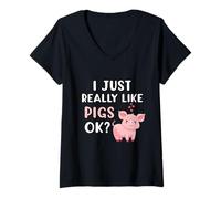 Mujer Pig Apparel for Pig Lovers I Really Like Pigs Camiseta Cuello V