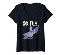 Mujer Pigeon Racing Observación de Aves Criador de Palomas Amante de Las Aves So Fly Camiseta Cuello V
