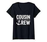 Mujer Pijama Cousin Crew para niños y niñas, regalos a juego Camiseta Cuello V